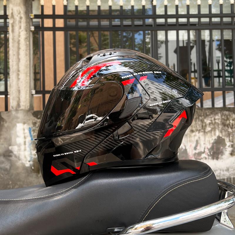 Motocyklové přilby Modulární vyklápěcí dvojité štíty Helma Celoobličejová Casque Moto Racing Motokros DOT Motocicleta