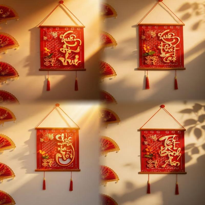 Horse Year 2026 Vietnamese Festive Ornaments, Spring Festival Tet Decor, New Year Wall Hanging Pendants Atmosphere.