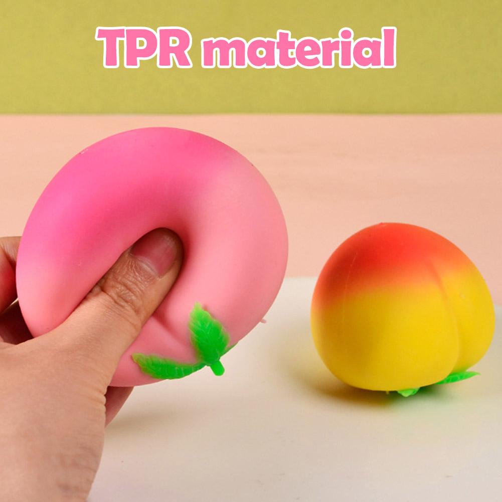 Cartoon Peach TPR Squeeze Toy Squishy Slow Rising Anti Stress Decompression Kawaii Kids Adults Fidget Toy Gifts