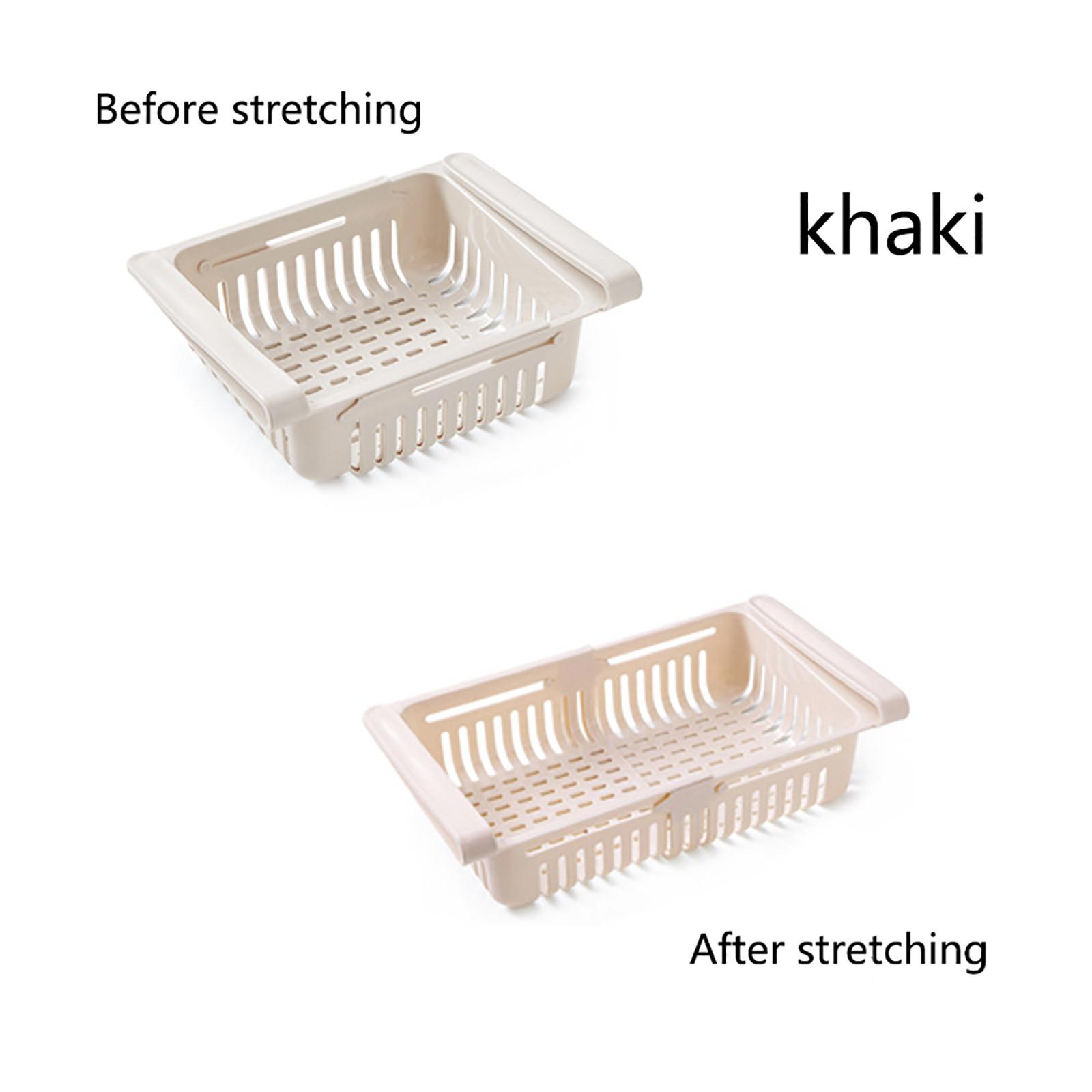 Органайзер для ящика холодильника Растягивающийся ящик для хранения держателя полки холодильника Выдвижной держатель ящика для хранения холодильника Органайзер для еды Контейнер для еды One Size хаки 554₽