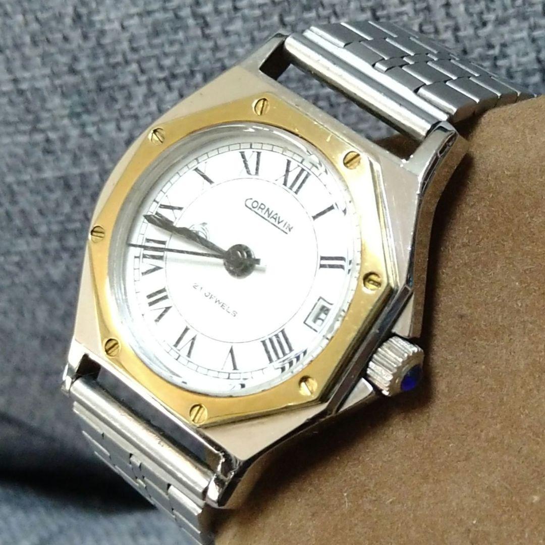 Used rare! Hand-wound type! Working item Antique CORNAVIN white dial ()