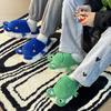 Fashion Autumn Winter Plush Slippers Women Creative Cartoon Frog Home Warm Slippers Couples Casual Comfort Furry Slides Bedroom Shoes