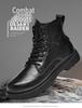 Men's Large Size High-Top Leather Winter Martin Boots for Outdoor Work