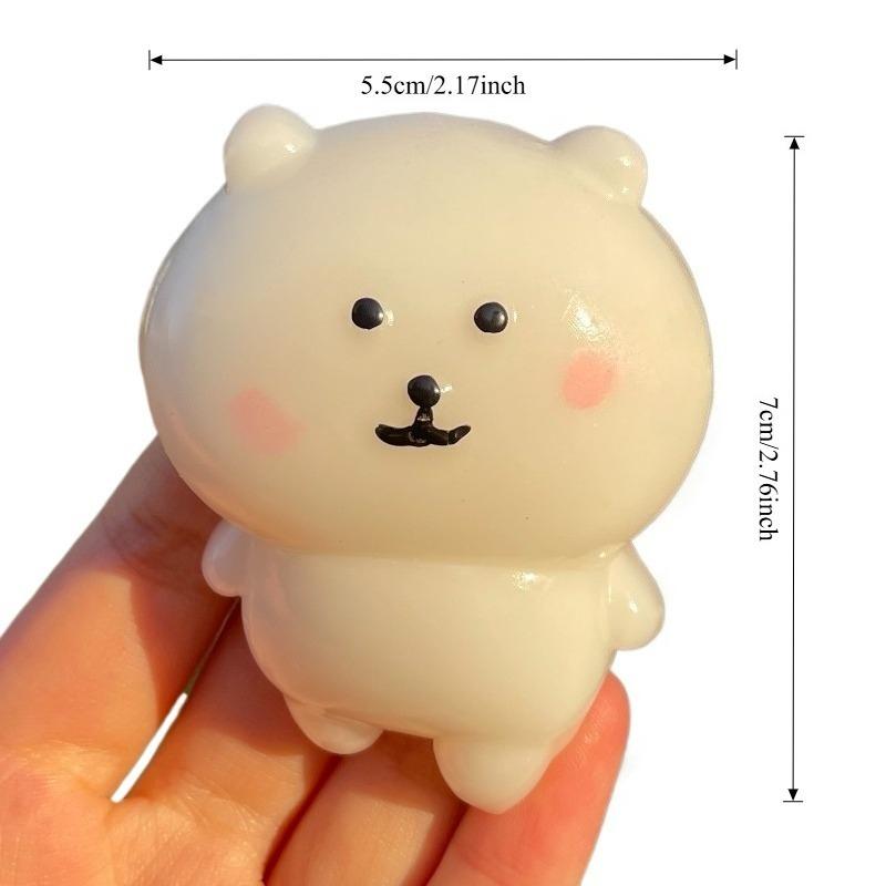 Squishy Self Deprecating Bear Fidget Toy Transparent Kawaii Expression Squeeze Toy Squishy Sensory Anti-stress Children Gifts