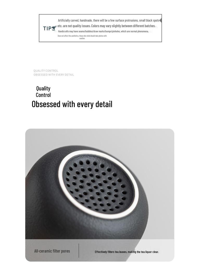 Ceramic Tea and Water Separation Mug with Lid and Filter - Office Event Souvenir