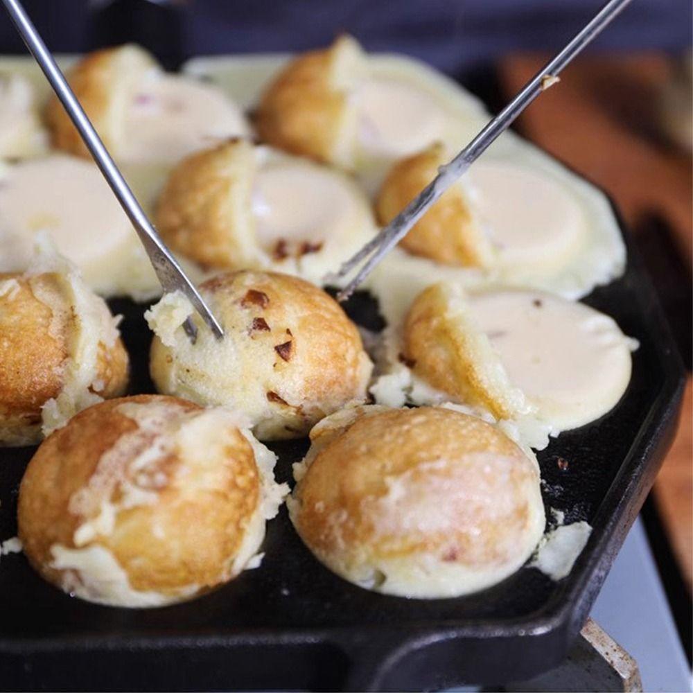 15 Holes Cast Iron Takoyaki Pan Cast Iron DIY Takoyaki Grill Pan Non-Stick Baking Pan Takoyaki Maker Kitchenware Supplies