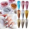 9 Color Metal Nail Mirror Glitter Powder Gel Polish Rub Dust Shiny Gold Silver Fine Chrome Flakes Pigment DIY Accessories Decor