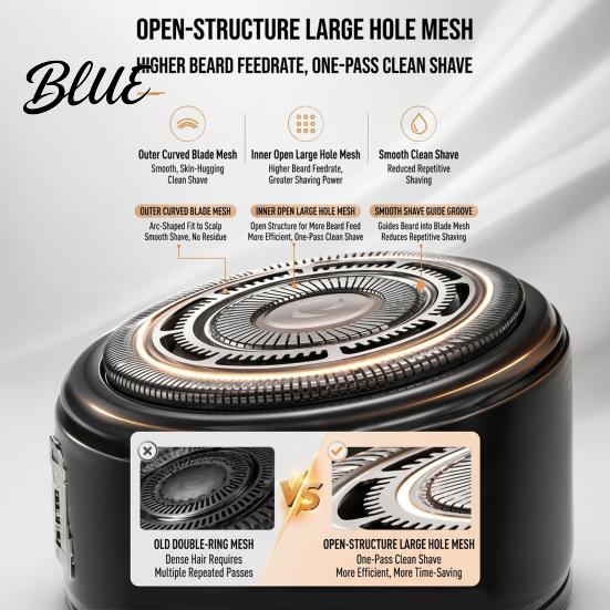 Travel Cordless Razor Electric Bald Head Shaver Beard Trimmer with Digital Display 360 Degree Portable Grooming Tool Floating Rotary Wet Dry for Men