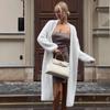 Women's Mink Fleece Cardigan Coat White Soft Long Plus Size Cardigan Autumn Winter Over-the-knee Knitted Sweater Coat