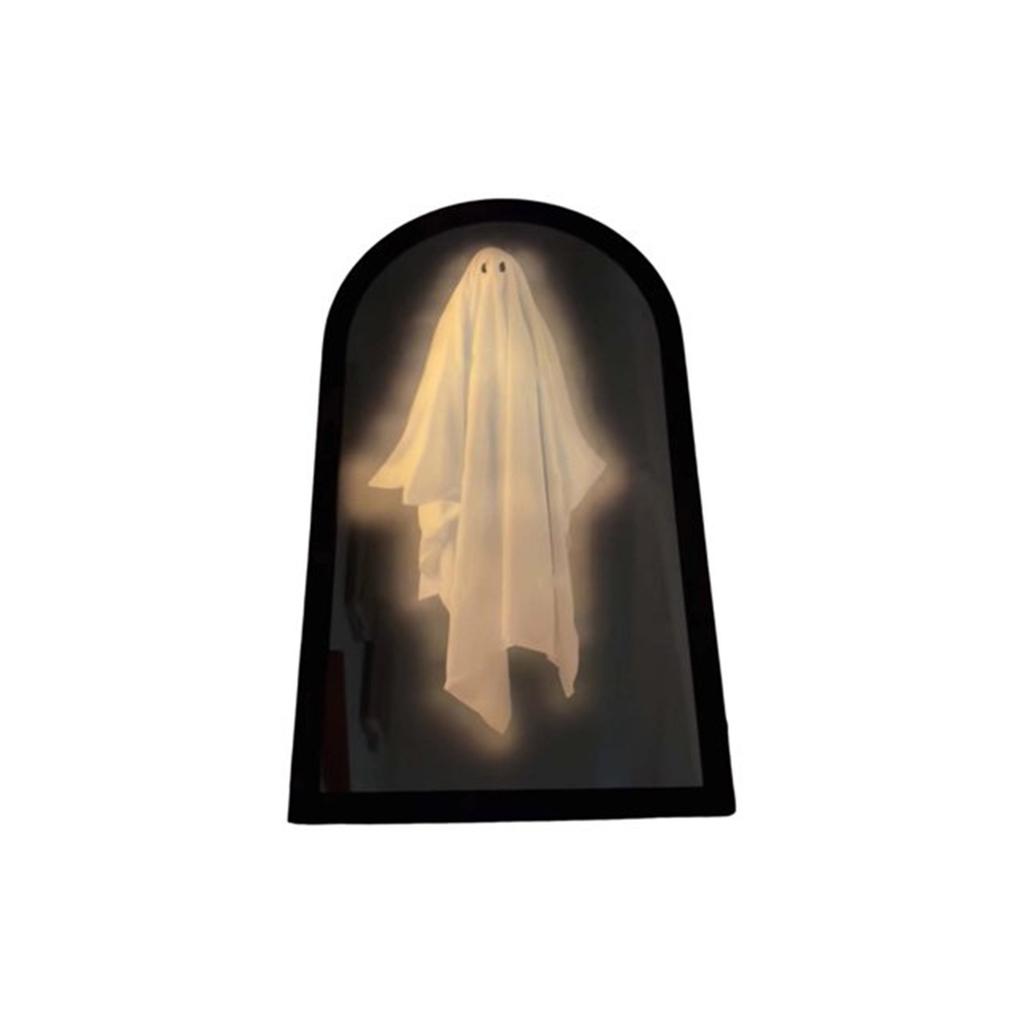 Halloween Novelty Mirror With Creepy Eyes, Ologram Mirror LED Lit, Spooky Haunted House Apparition For Indoor/Outdoor