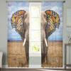 Elefant Schmetterlingsohren Abstrakt Tüll Vorhänge Für Wohnzimmer Dekoration Modern Chiffon Transparent Voile Küchenvorhang