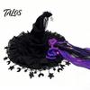 Adjustable Witchy Hat Halloween Witch Hat, Gothic Dark Wizard Costume Headpiece for Women, Spooky Velvet Cone All Year Round Fashion Accessory