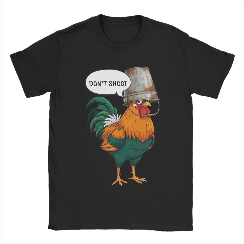 

Funny Rooster Don t Shoot Meme Graphic T-Shirt Cartoon Chicken Humor Unisex Black Casual Women And Men T-shirts 4XL