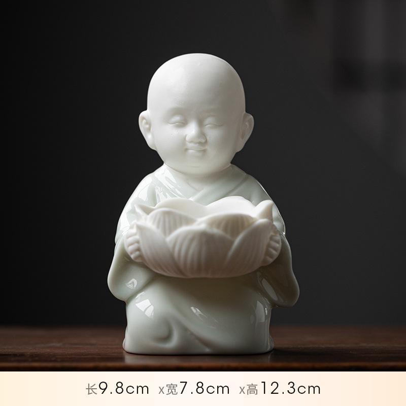 Feng Shui Keramik Kinderfigur, Lotuslampe, Kerzenständer, Kerze, Haushalts Opferkerzenständer, Buddhistisches Altar Opfer item