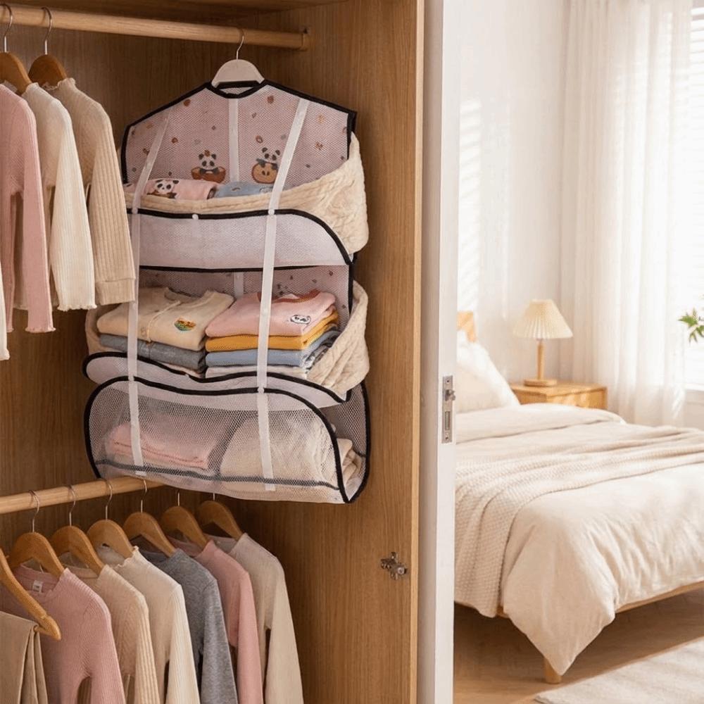 Faltbares Wäschetrocknernetz Platzsparend Schnelltrocknendes Netz Kleider-Trockennetz Atmungsaktiv Niedlicher Netz-Kleiderbügel Innen Außen