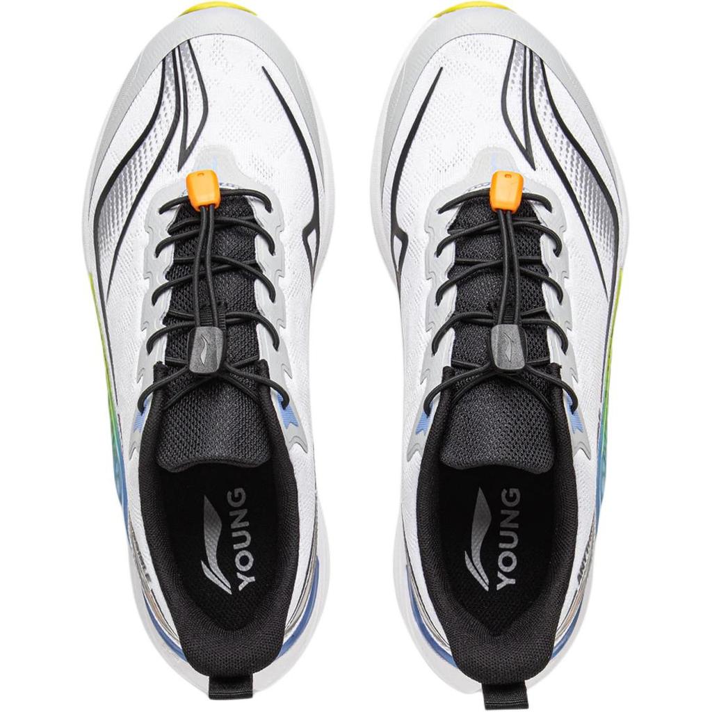 Li Ning Kids Running Synthetic Leather Lightweight Comfortable Fashion Shock Absorption Breathable Low Top Running Shoes Kids sneaker YKFV184-3