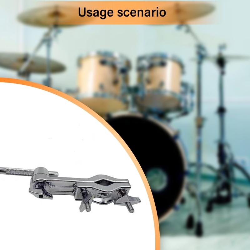 Adjustable Metal Cowbell Clamp L-Rod Drum Cowbell Connector Holder Clamp Percussion Instrument Mount Accessories