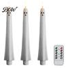 Flickering Ghost Tea Lights Halloween Flameless Taper Candles, Battery Operated Candle Light with Seasonal Home Accents for Remote, Real Wax
