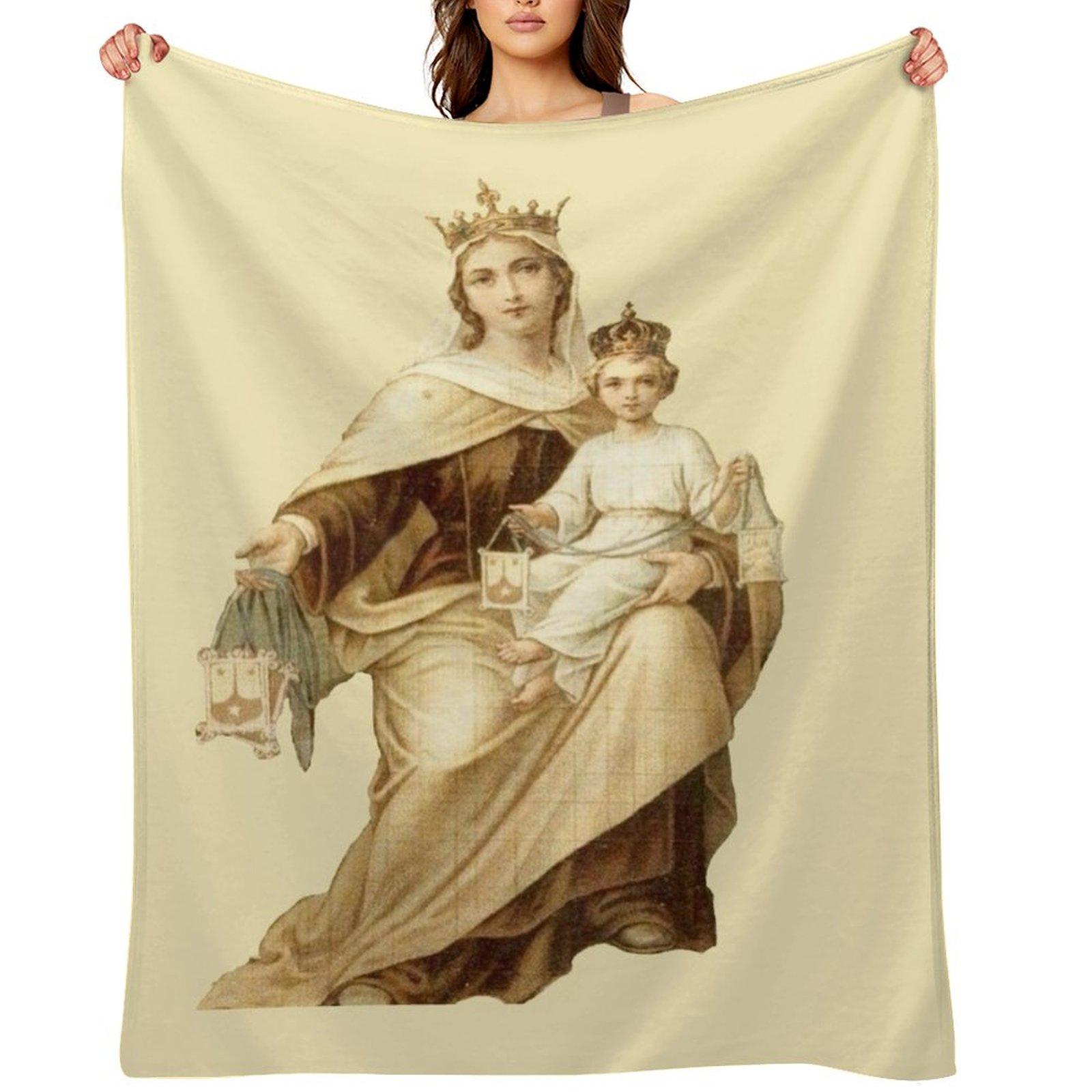 Our Lady of Mount Carmel 2 Throw Blanket For Baby bed plaid Luxury Designer christmas gifts Blankets 30x40in