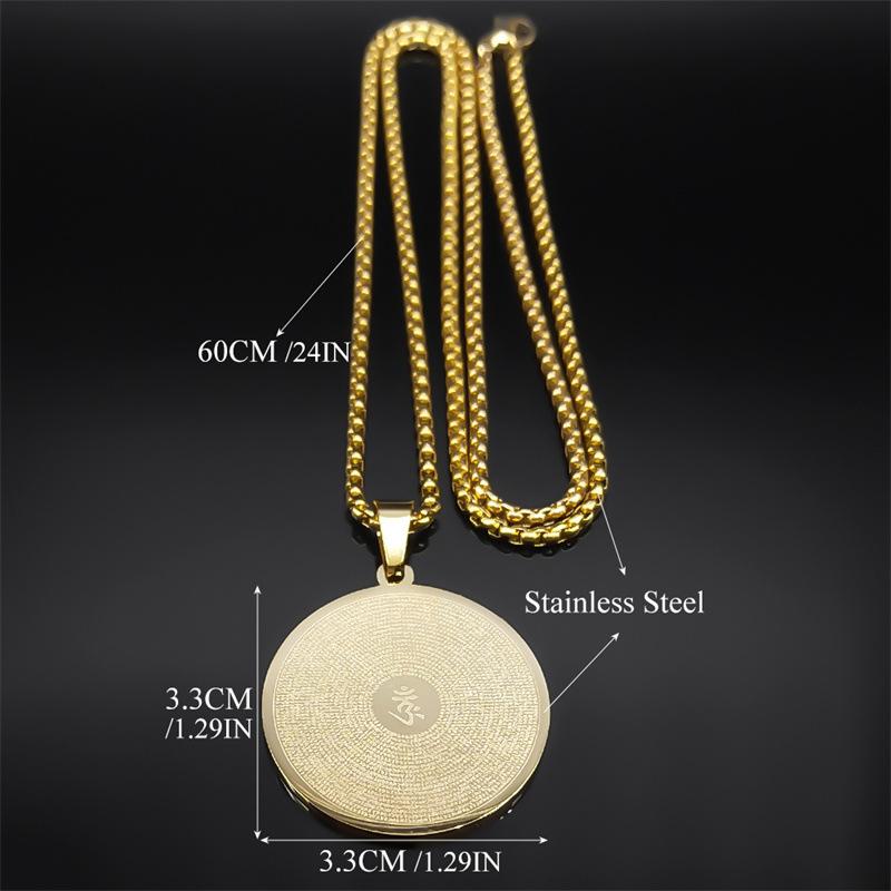 Buddhists Shurangama Mantra Pendant Necklace Sutra Gift For Women Men Amulets Titanium Steel Jewelry Gifts