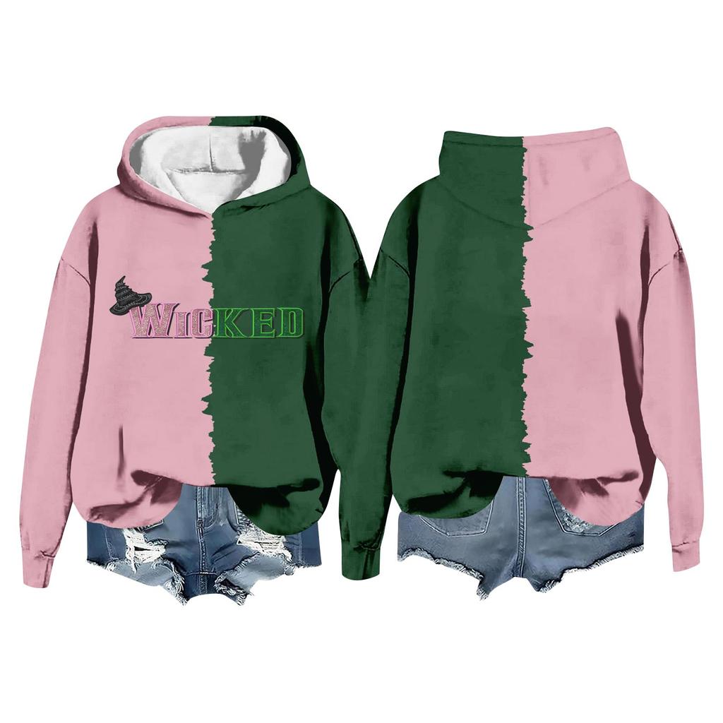 Women's Casual Fashion Wine Turkey Family Thanksgiving Print Long Sleeve O-Neck Pullover Hoodies