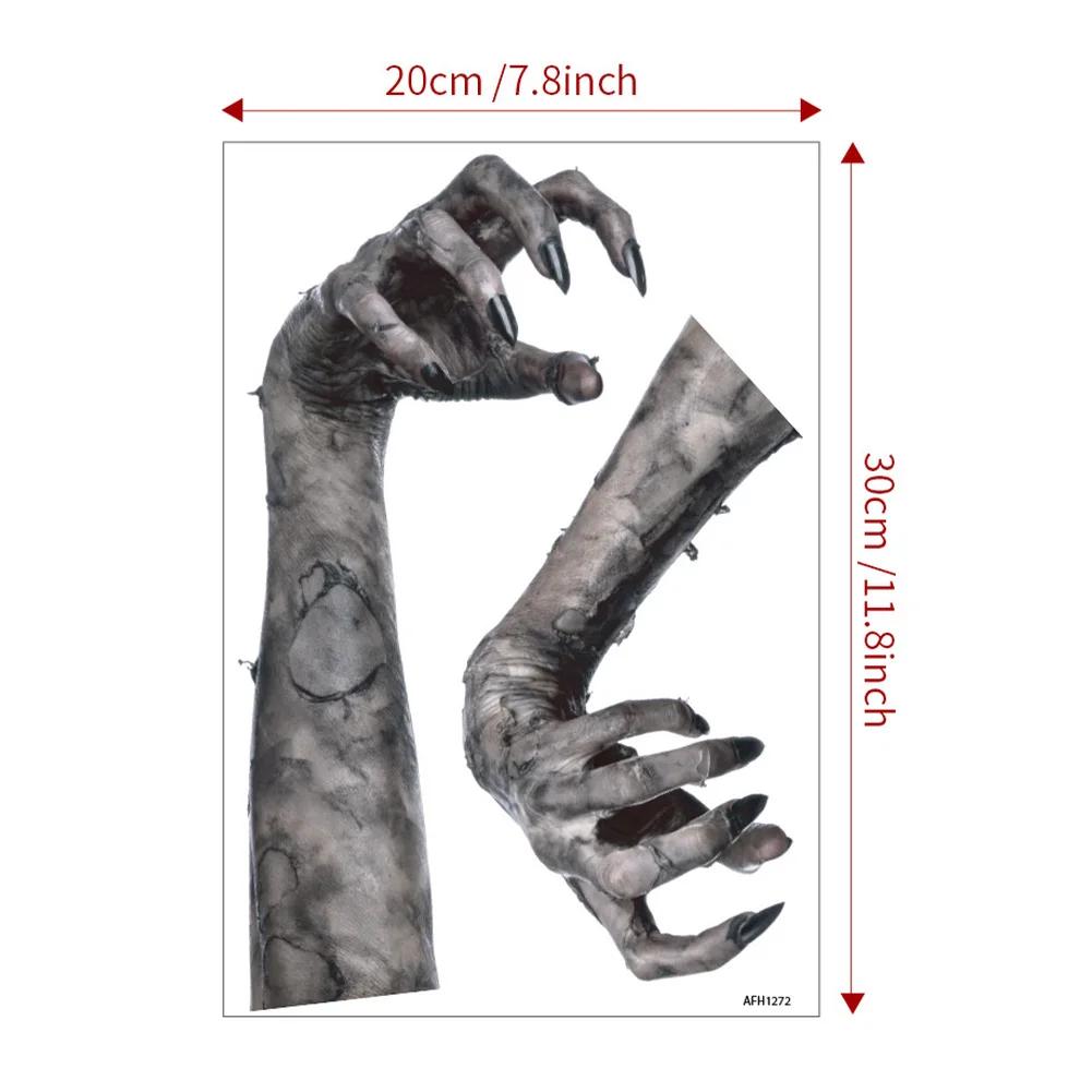 

Ужасный рисунок руки наклейка на туалет Хэллоуин многоразовая водонепроницаемая рука дьявола декоративная наклейка на окно страшные принадлежности для вечеринки