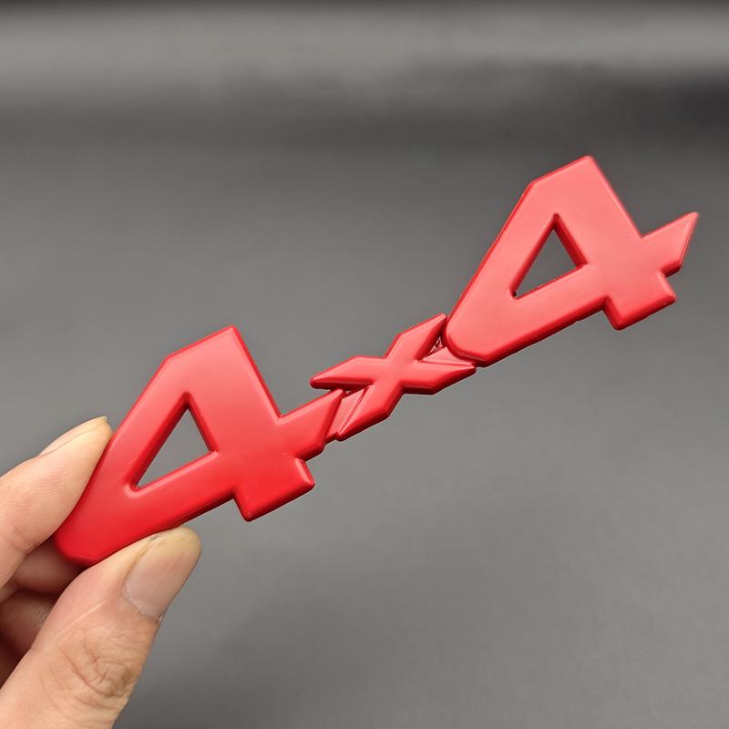 3d Metal Red Chrome Black Logo 4X4 Emblem Letters Decal Car Rear Trunk Badge for Toyota Tundra 4x4 Sticker Adhesive Accessories