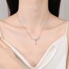 Sterling Water Drop Moissanite Pendant Necklace Women Simple Choker Chain Daily Wear Fashion Jewelry