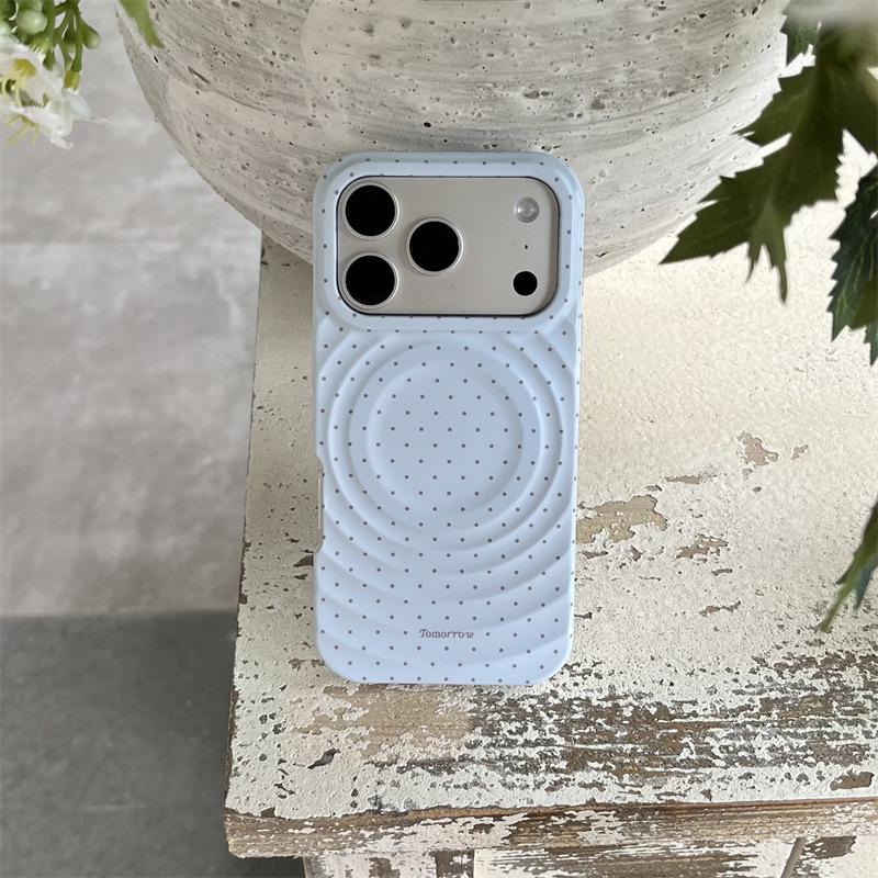 

Wave Pattern Magnetic Stand Case for iPhone 17 / 16 Pro Max / 15 / 14 - Shell, Polka Dot, Lily Flower Design iPhone 15 Pro