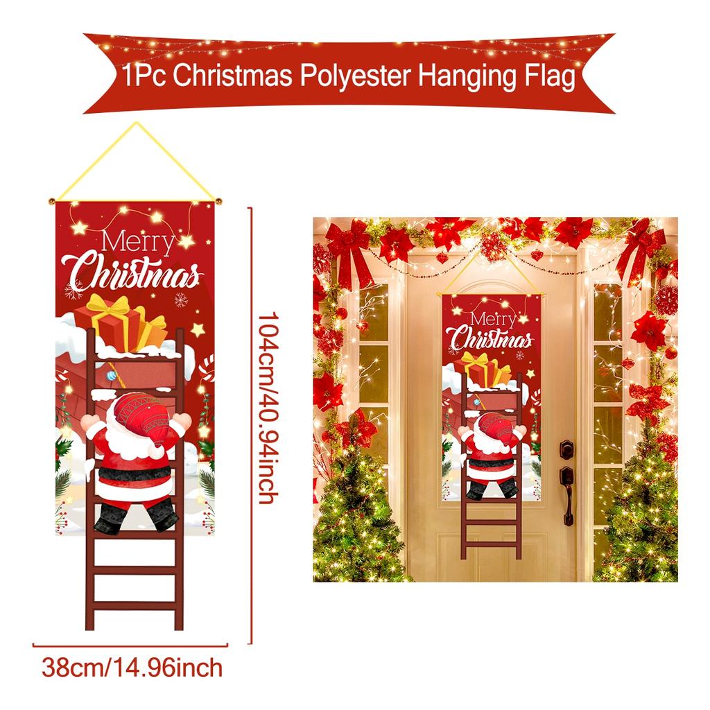 Christmas Hanging Flag Banner Merry Christmas Decor For Home 2025 Xmas Ornament Decor Navidad Kerst Natal Noel NewYear Gift 2025