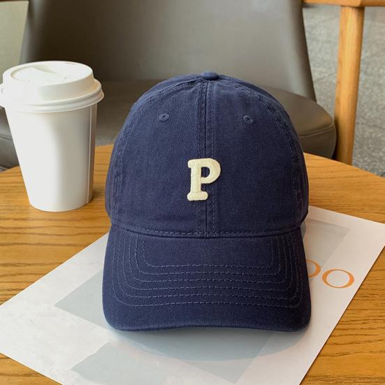 Unisex Embroidery P Letter Print Extended Brim Adjustable Baseball Hat Sunscreen Visor Sun Hat Fashion Accessories
