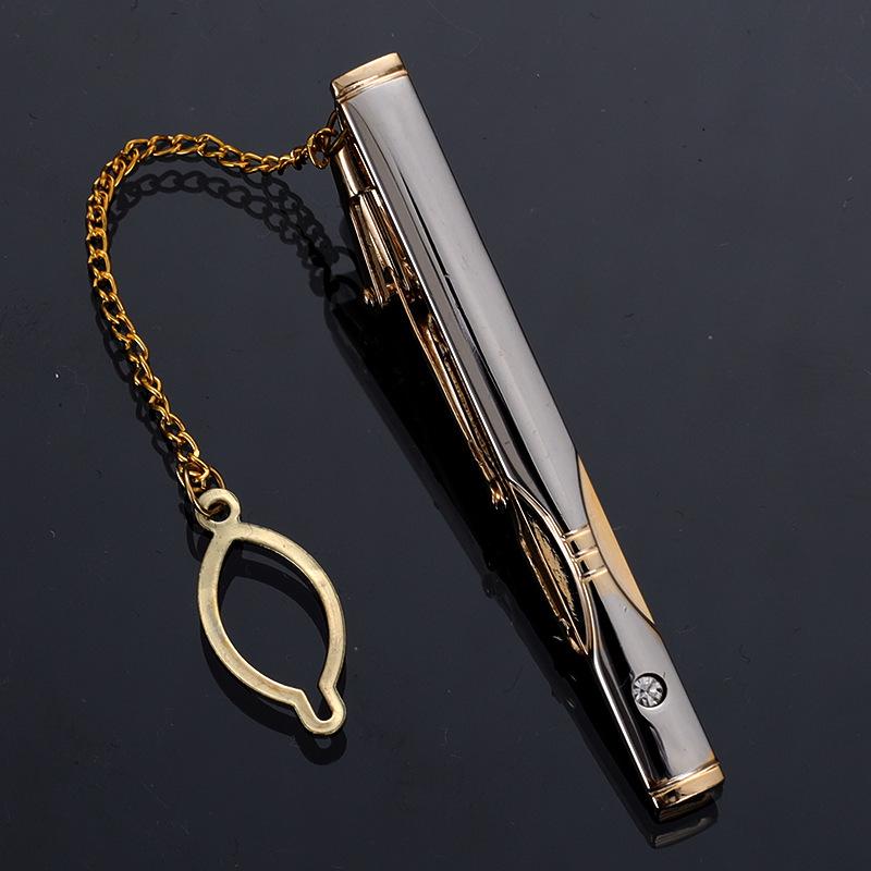 Elegant Two-Tone Rhinestone Tie Clip for Men: Light Luxury Design for Weddings, Conferences, and Formal Events