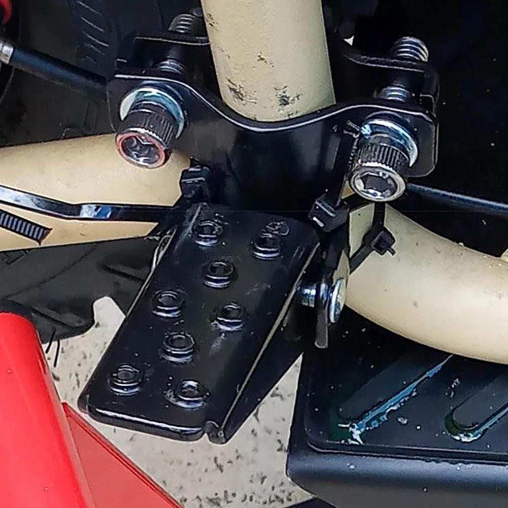 2PCS Motorcycle Metal Footrests Pedals Clamp-on Steel Foldable Foot Step 24-38mm Folding Bike Parts Professional Accessories