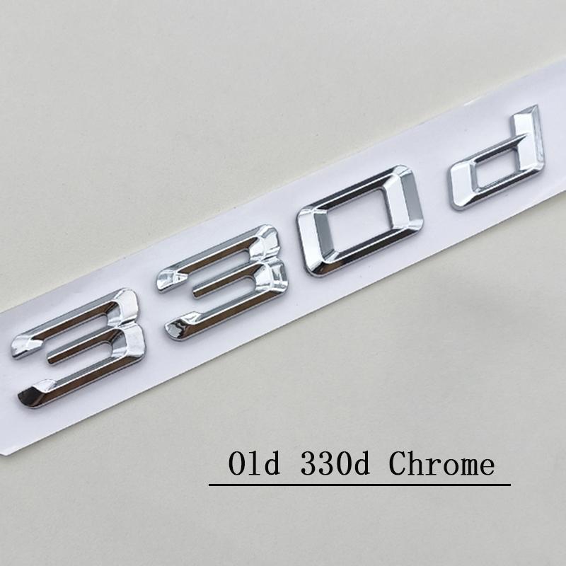3D ABS Chrome Black Car Letters Logo 320d Sticker Rear Trunk Badge Emblem Decals For BMW 320d 330d E90 F30 G20 Accessories