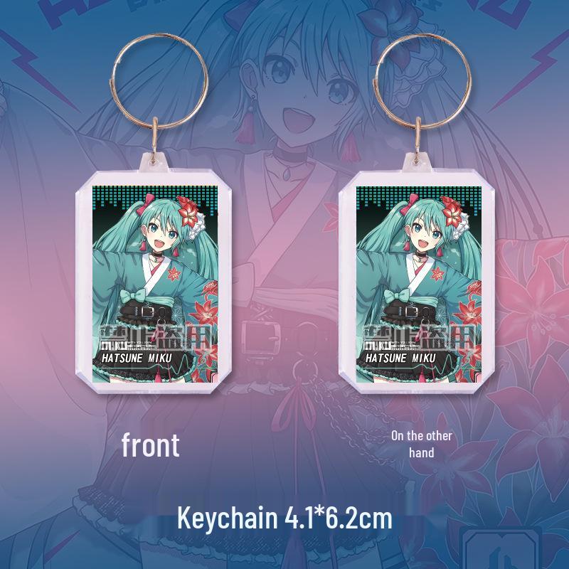 Hatsune Miku Virtual Dancer Keychain & Bookmark Set - Fan-made Anime Merchandise Gift
