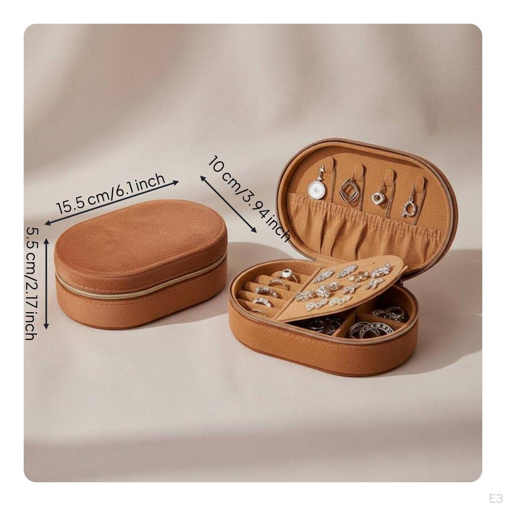 Velvet Jewelry Organizer Soft Interior Lining Box Compact Design Small Accessory Container