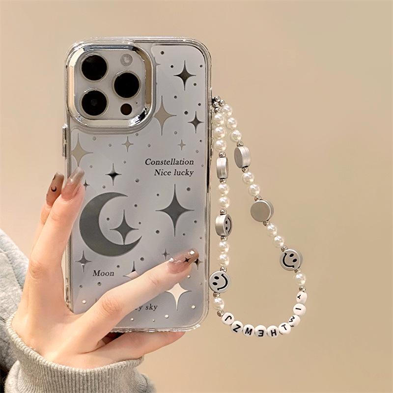 Zhitai Apple 16Pro Case: Three-in-one Mirror Cover for iPhone 15Pro/14, Compatible with 12, with a Bracelet Holder.