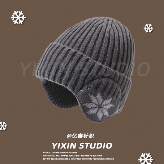 

Winter ear protection hat, knitted wool with fleece lining, warm and versatile for men and women, suitable for cycling, anti-freeze hat, trendy and Snowflake Ear Warmer【Da