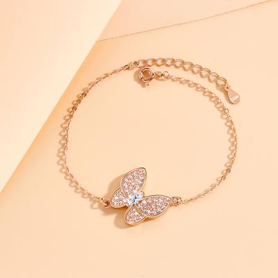 Full Diamond Butterfly Bracelet Women Niche Exquisite Fashion Light Luxury Ins Cold Wind High Sense Jewelry Women
