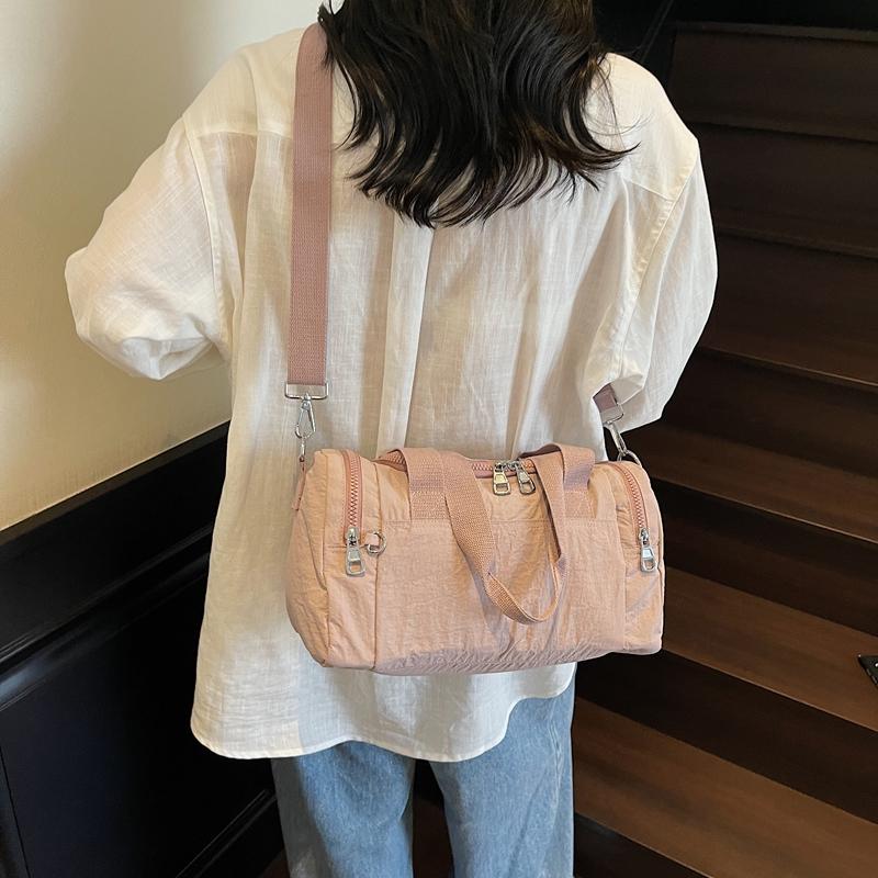 Waterproof Travel Bag Women's Shoulder Bag Solid Color Large Capacity Crossbody Bag