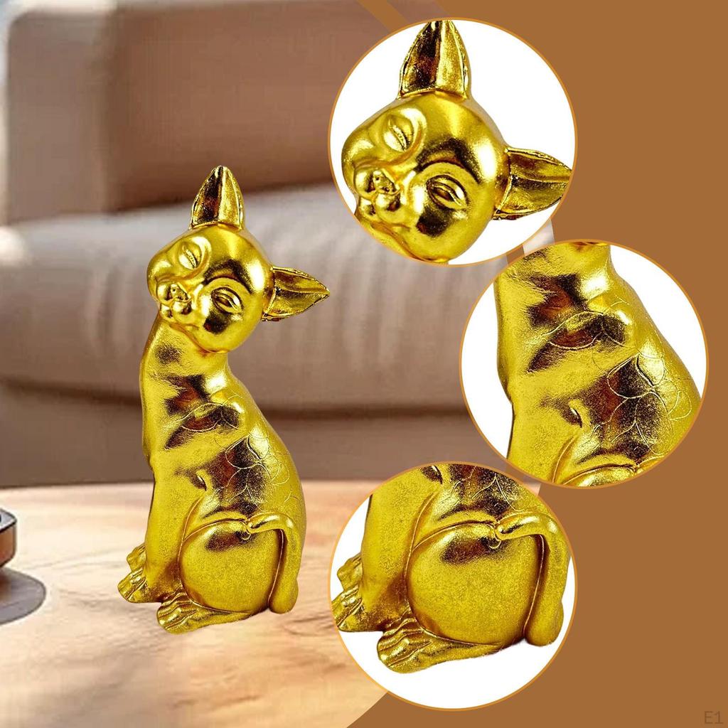 Statua di Gatto Come Regalo Decorativo per Amanti, Carina Statuetta da Tavolo in Resina per Tavolo, Balcone, O