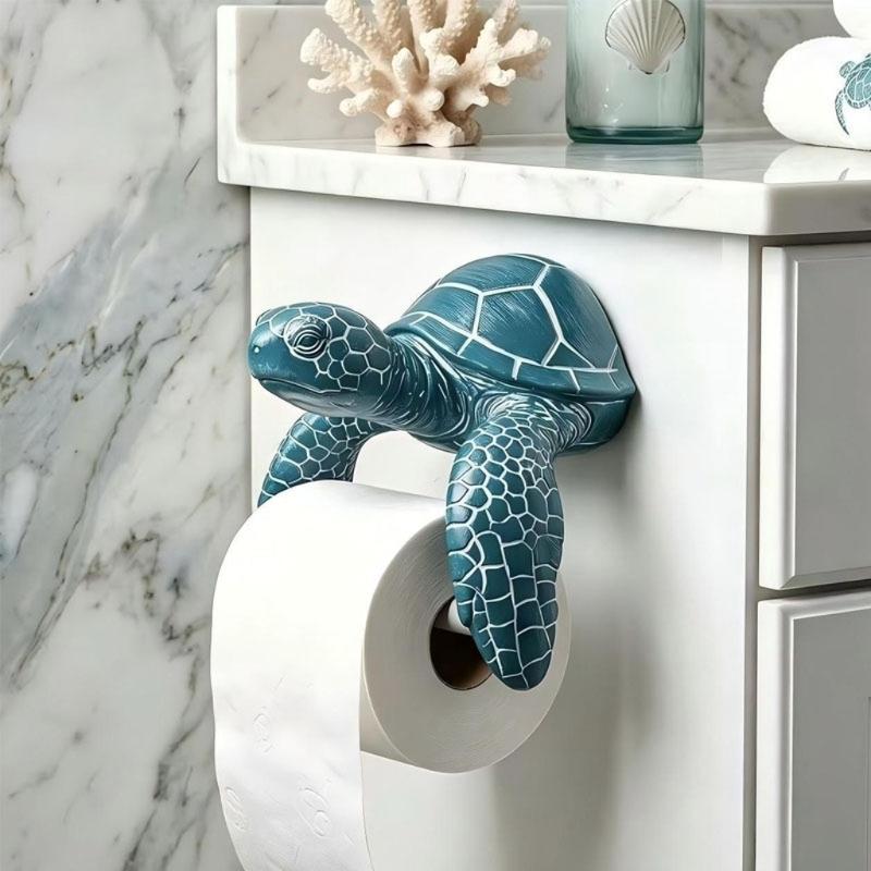 Unique Sea Turtles Shape Wall Hanging Tissue Roll Dispenser Bathroom Toilet Paper Stand Resin Decoration For Bathroom Storage