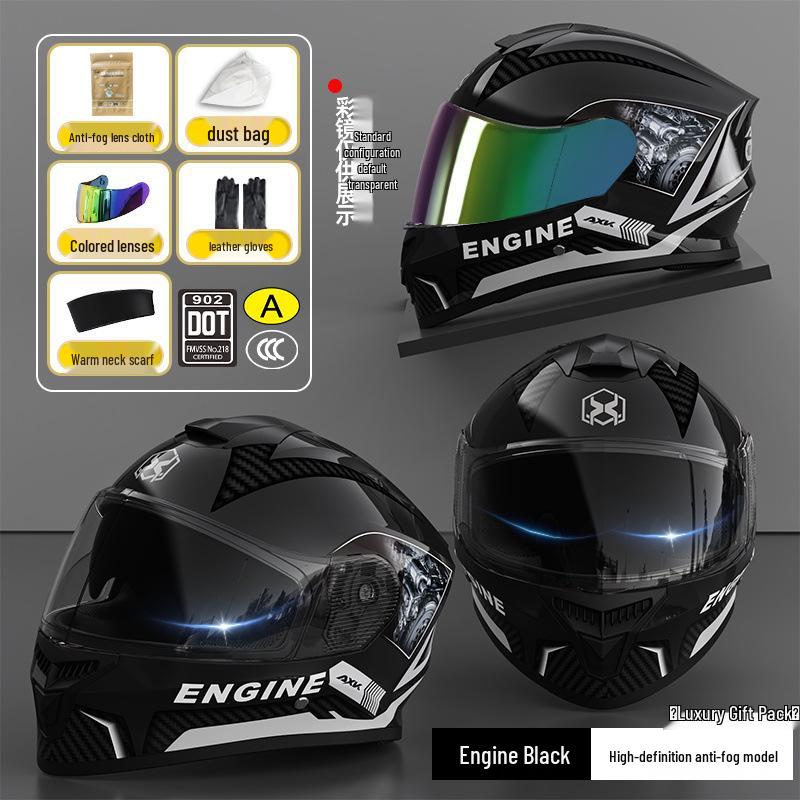 National Standard Certified Full Face Motorcycle Helmet - Four Seasons Universal, Warm, Anti-Fog