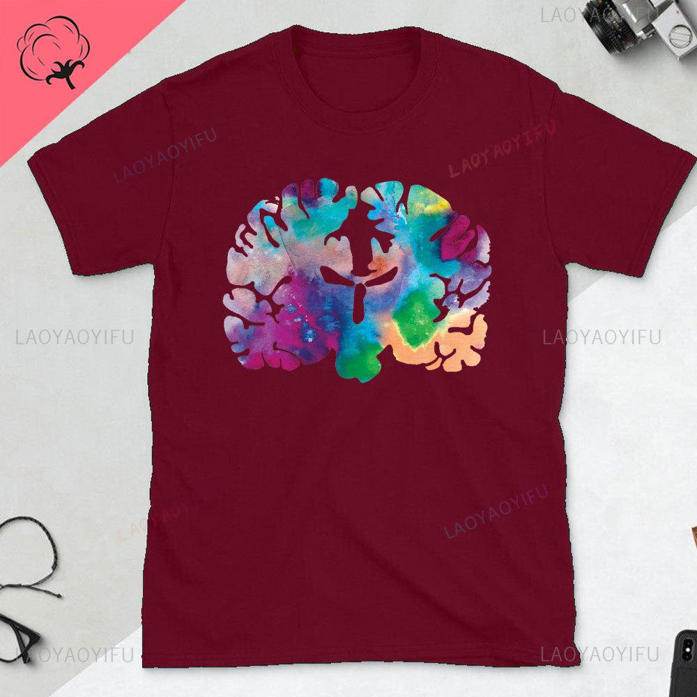 Funny Part of The Brain Color Chart High Quality Tshirt Neurology Print Harajuku Unisex Summer Short Sleeve Gift Tshirt Tops