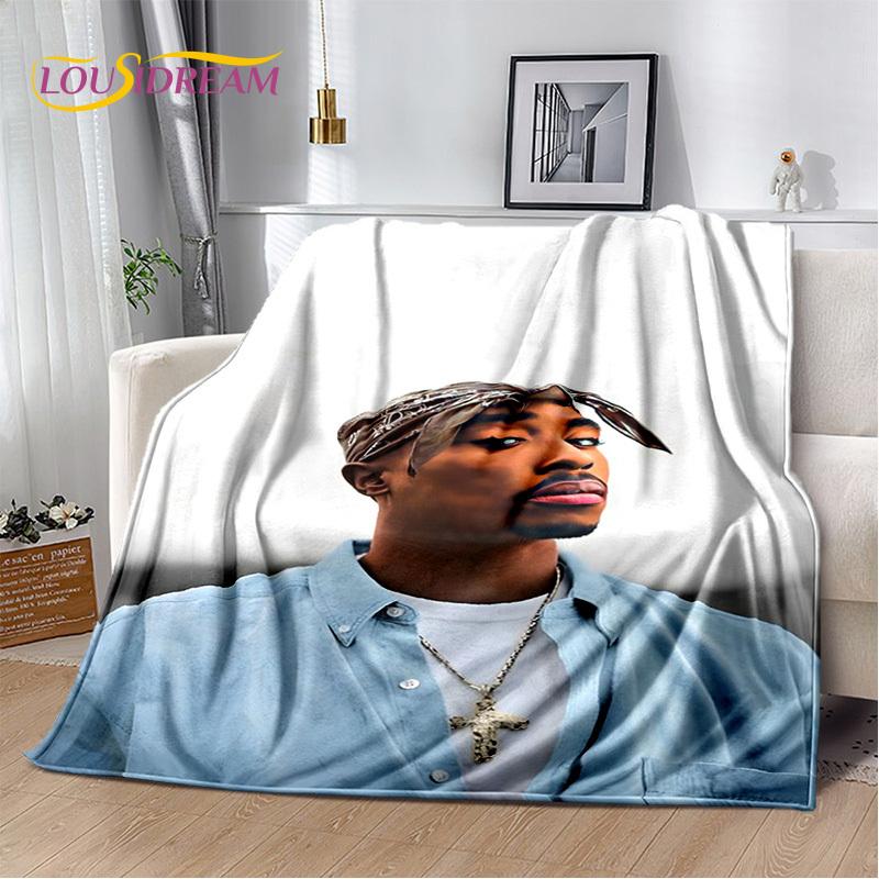 Rapper Eminem Tupac 2pac Hip-Hopová hudba Rapový Bůh Deku, Měkká přehozová deka pro Domov Ložnici Postel Pohovku Piknik Cestování Kryt Dárek