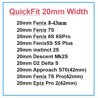 Für Garmin Fenix 8S 7S 6S Pro 5S Plus Uhrenarmband Armband Frau Quickfit 20mm Armband Für Epix Pro Gen 2 42mm Uhrenarmband