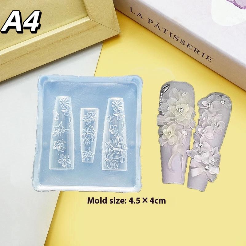 1Pc Chain Ice Flower Butterfly 3D Acrylic Mold Nail Art Decorations Diy Design Silicone Nails Mold