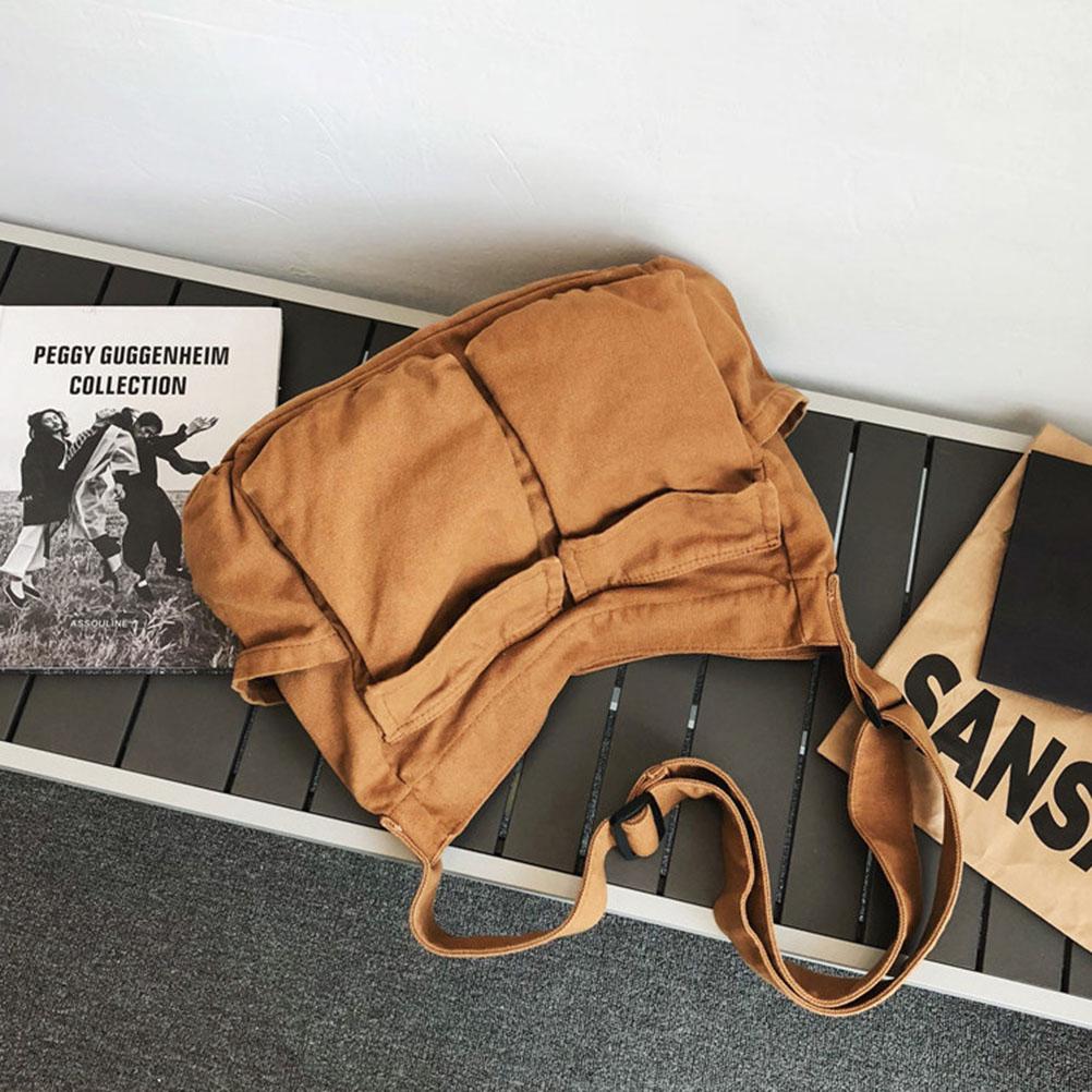 Canvas Messenger Bag Large Capacity Hobo Crossbody Bag with Multiple Pockets Casual Bags Shoulder