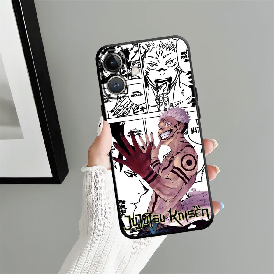 Anime J-Jujutsu K-Kaisen Case for iPhone 12 17 16 Pro Max 7 8 15 Plus X XS XR 13 Mini 11 14 17Air SE Soft Back Phone Cover