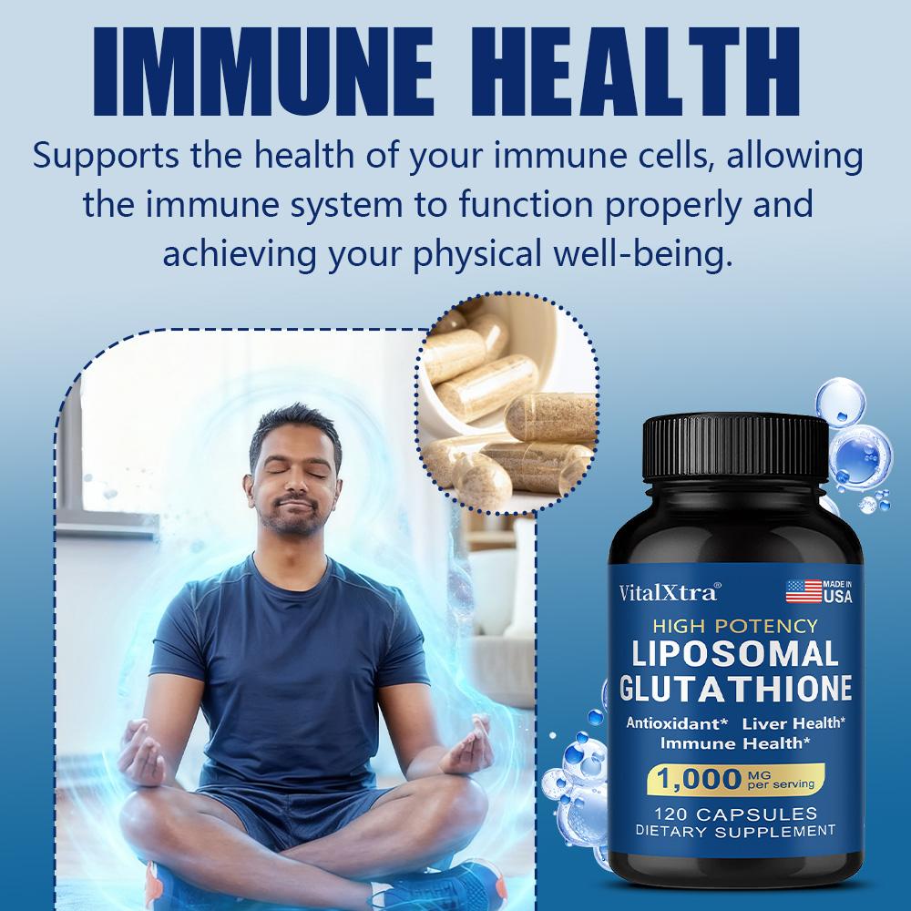 Glutathion liposomal à haute concentration, contenant de la vitamine C, 120 gélules